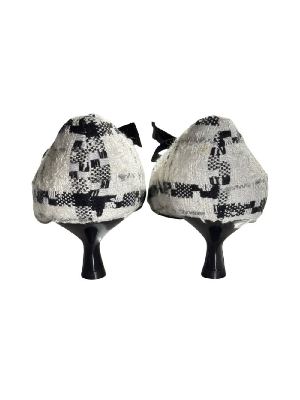 White House Black Market Sawyer Tweed Heels With Bow Accent Size 8 1/2M - Picture 4 of 11